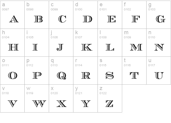 EscorialEF lowercase a-z preview