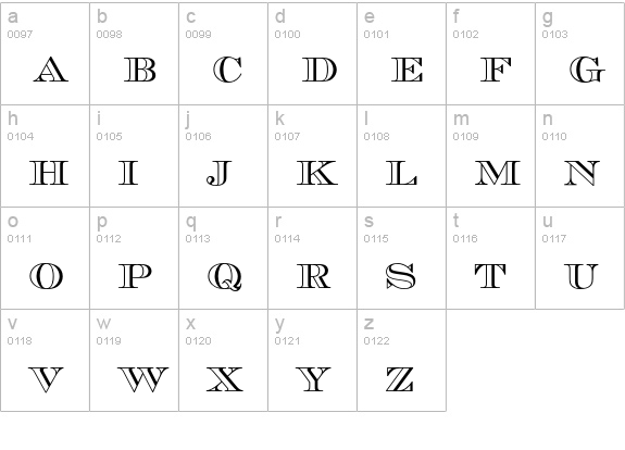 EscorialEF-Outline lowercase a-z preview