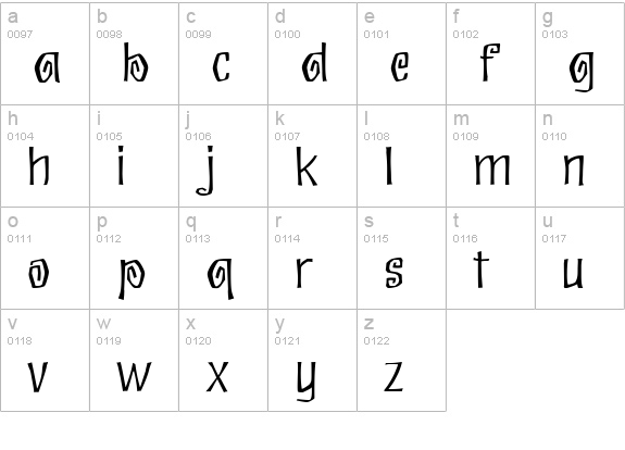 Eskargot lowercase a-z preview