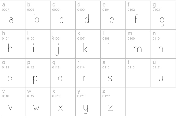 Espacio lowercase a-z preview
