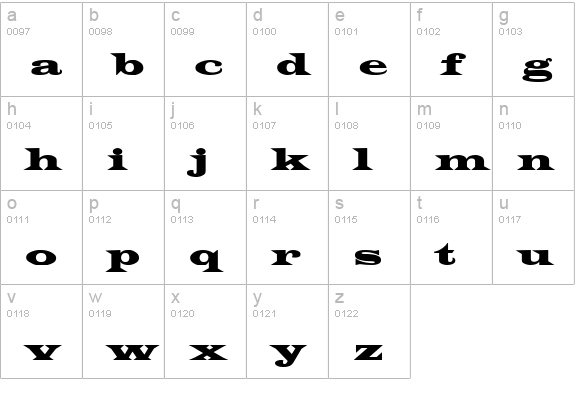 Espana Normal lowercase a-z preview