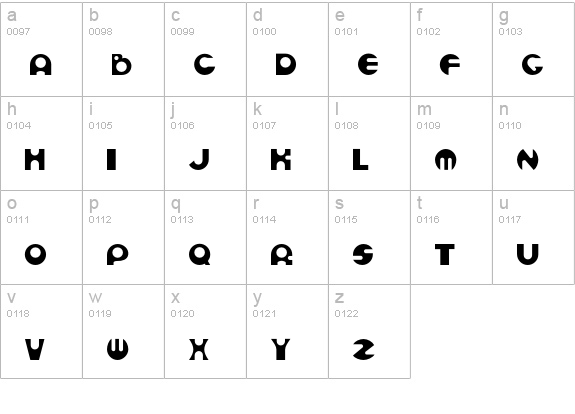 ESpheres lowercase a-z preview