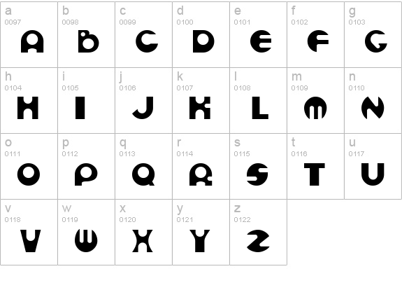 Espheres Regular lowercase a-z preview