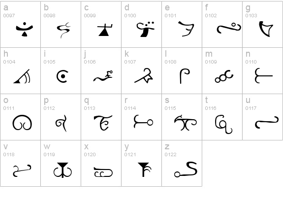 Espruar Elvish FR  lowercase a-z preview