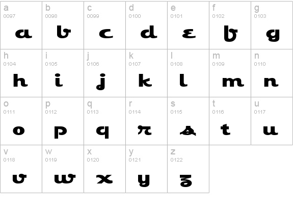 EsquivelCondensed lowercase a-z preview