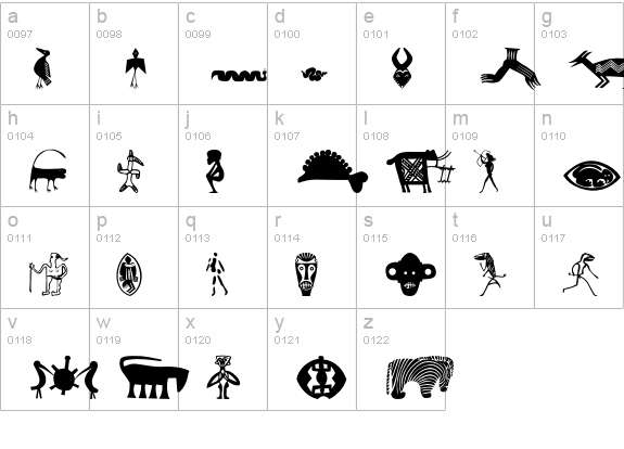 EthnoFont lowercase a-z preview