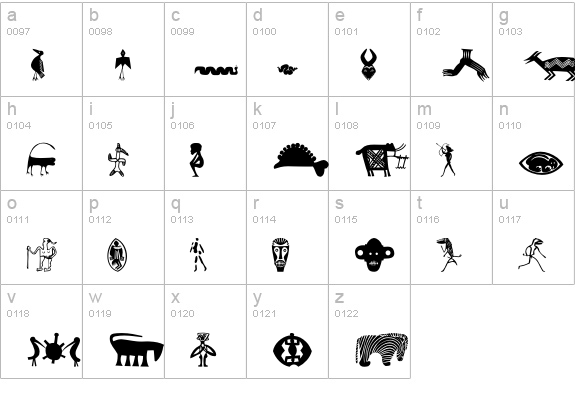 EthnoFontEF lowercase a-z preview