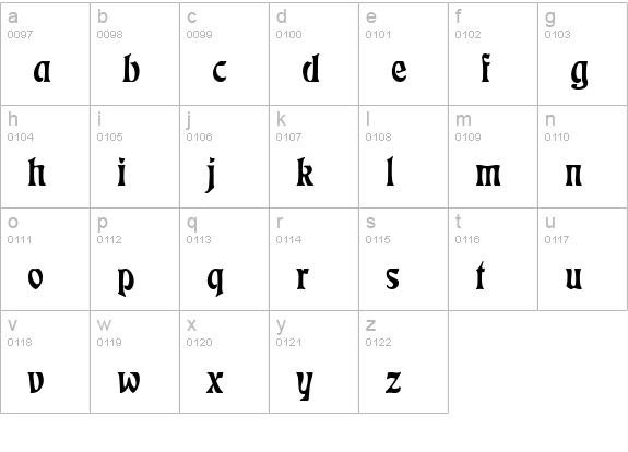 Etienne-Regular lowercase a-z preview