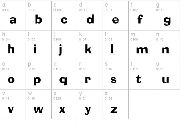 Eugene lowercase a-z preview