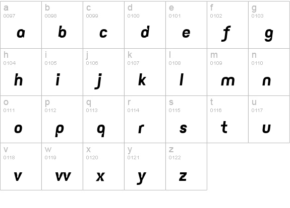 Eunuverse-BoldItalic lowercase a-z preview