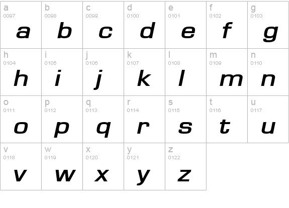 Eurasia Extended BoldItalic lowercase a-z preview