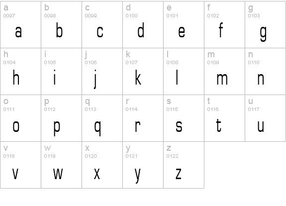Eurasia Thin Normal lowercase a-z preview