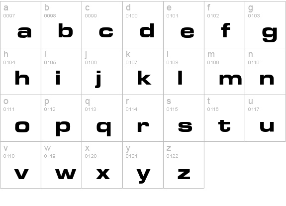 EurasiaEx-Bold lowercase a-z preview