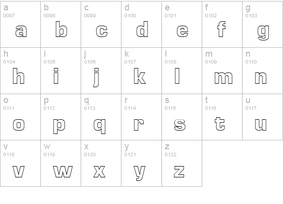 Euro Bold lowercase a-z preview