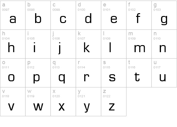 Euro Regular lowercase a-z preview