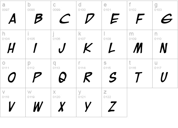EuroComic Bold lowercase a-z preview
