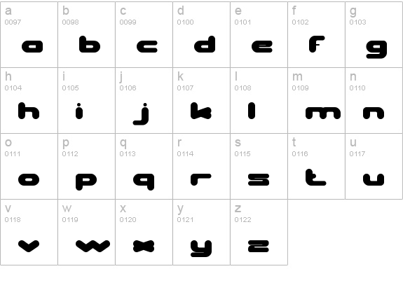 Evergreen lowercase a-z preview
