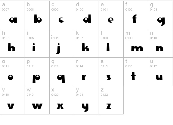 EwieD lowercase a-z preview