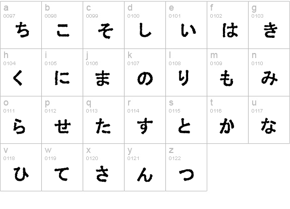 Ex Hira Opaque lowercase a-z preview