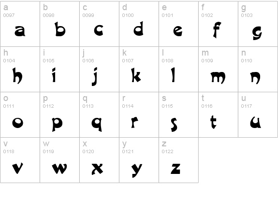 Excalibur Logotype Normal lowercase a-z preview