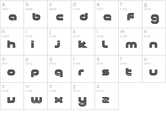 Excellence Extended lowercase a-z preview