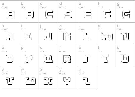 Exedore 3D lowercase a-z preview