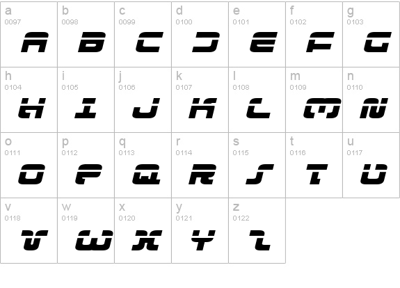 Exedore Laser Exp Italic lowercase a-z preview