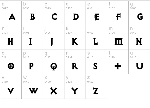 Exocet Heavy lowercase a-z preview