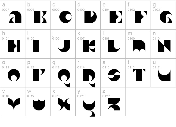 Exoskeleton Regular lowercase a-z preview