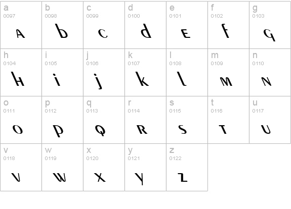 Exotic Demi Lefty lowercase a-z preview