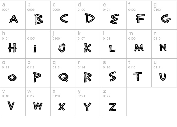 Exotic Island BTN Bamboo Inline lowercase a-z preview