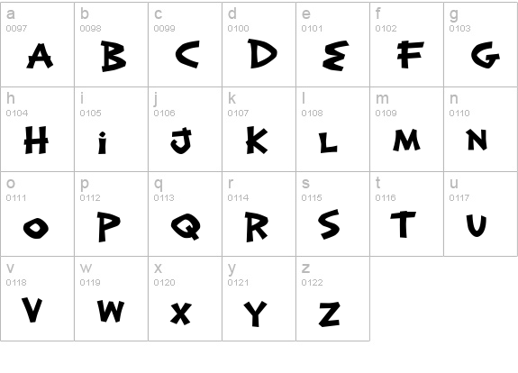 Exotic Island BTN Bold lowercase a-z preview