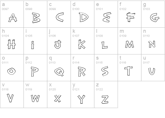 Exotic Island BTN Bold Out lowercase a-z preview