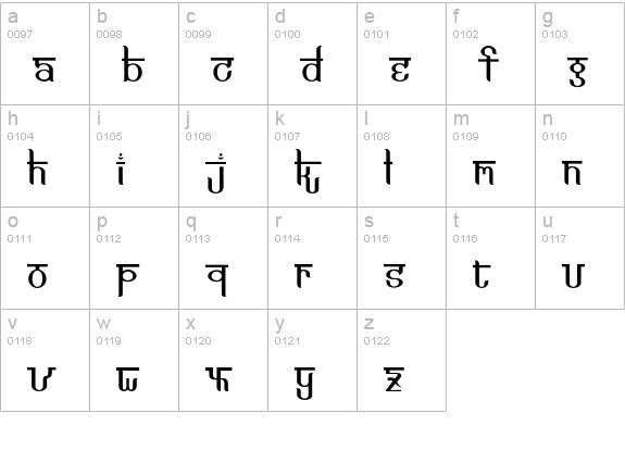 Exotica-Edelweiss lowercase a-z preview