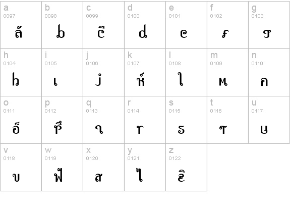 Exotica-Jasumin lowercase a-z preview