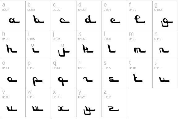 Exotica-Lotus lowercase a-z preview