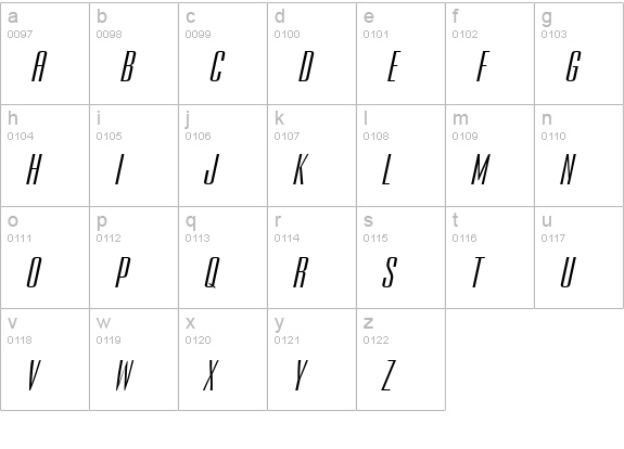 Expel Extended Italic lowercase a-z preview
