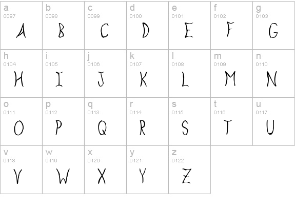 Exploding Sheep lowercase a-z preview