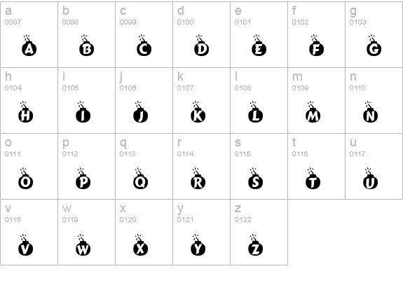 Explosif lowercase a-z preview