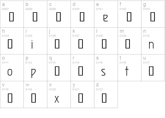 Exposition Sampler lowercase a-z preview