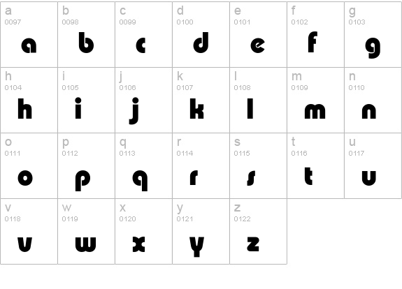 Expressa-Heavy lowercase a-z preview