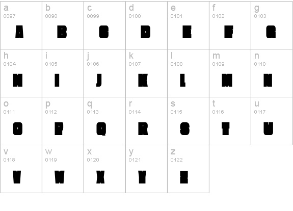 Extra-Condensed lowercase a-z preview