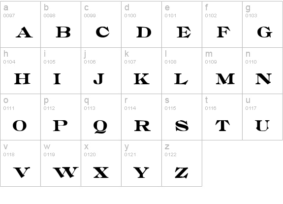 Extra HPLHS lowercase a-z preview