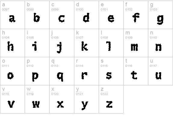 Extralucid lowercase a-z preview