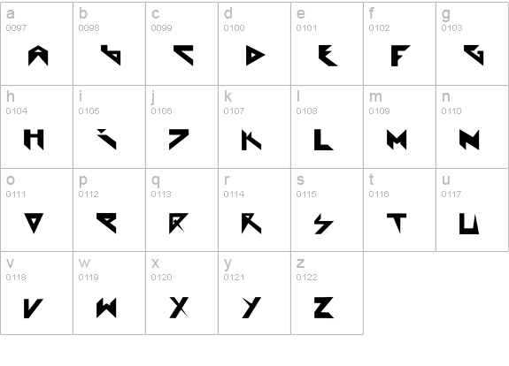 Extraterrestial lowercase a-z preview