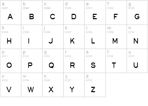 Eye glass Thin Bold lowercase a-z preview