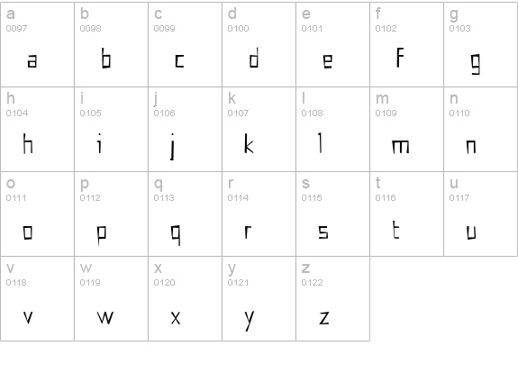 EyebelRuff lowercase a-z preview