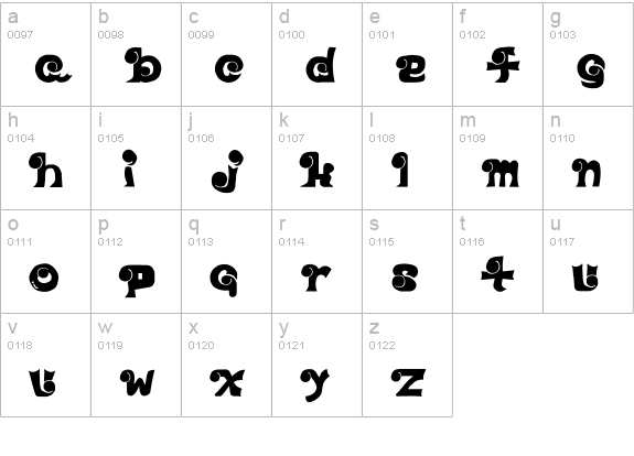 EYEfont lowercase a-z preview
