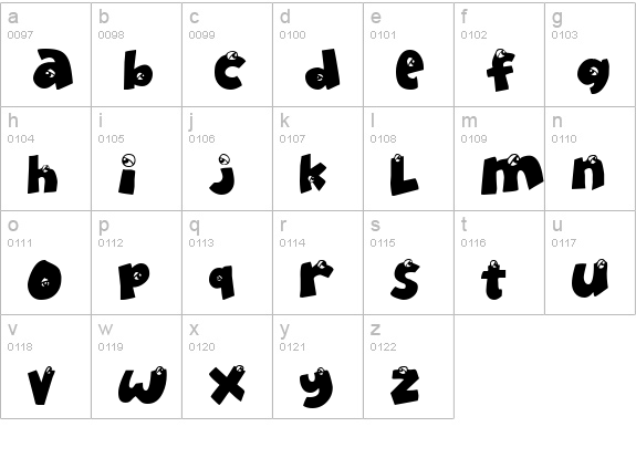 EyeOnlyHaveEyesForYou lowercase a-z preview