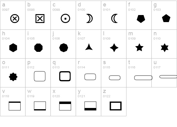 F&T_BasicShapes1 lowercase a-z preview